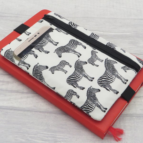 Zipped Pouch for Journals and Notebooks with Pocket and Planner Band