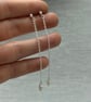 Rice Pearl Long Drop Earrings - Handmade, Sterling Silver  - Image 3