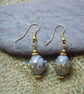 Artisan Lampwork Venetian style glass foil bead earrings - Image 3
