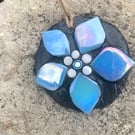 Pearlised Baby Blue Flower Mosaic