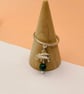 Rustic sterling silver ring with elephant charm - Image 3