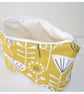 Make-up Cosmetic Toiletries Bag Purse MCM Scandi Yellow Ochre Seedhead Flowers - Image 3