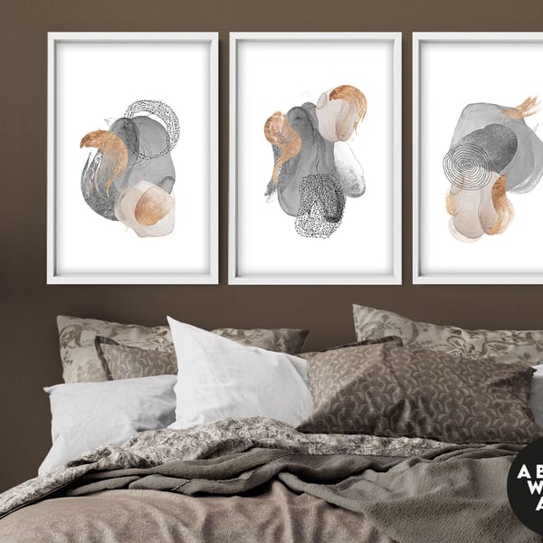 Abstract Modern Art Wall Prints Set of 3, Living Room Wall Art Prints, Abstract 