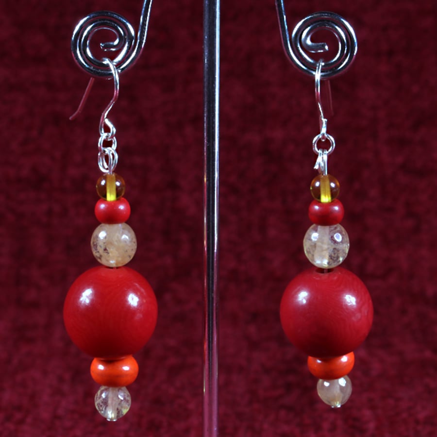 Faceted Reds Earrings.