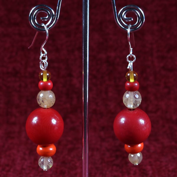 Faceted Reds Earrings.