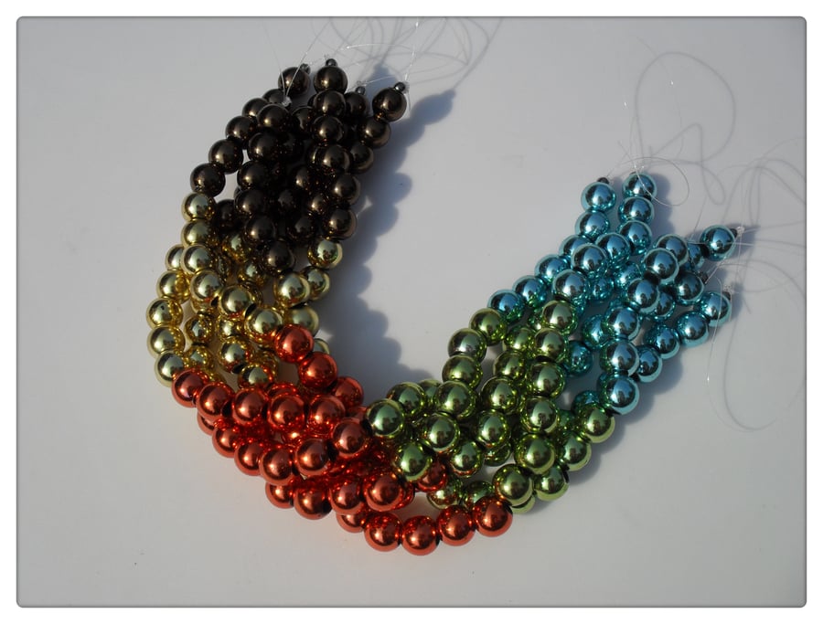 150 x Metallic Plated Acrylic Beads - Round - 8mm - Mixed Colour 