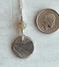 Botanical silver pendant with ivy design and tourmaline bead. - Image 4