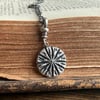 Sterling Silver Double Sided Poppy Head and Nettle Leaf Pendant Charm