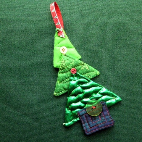 stitched textile hanging decorations