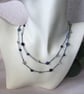 Blue Gemstone Necklace or Wrap Bracelet on Waxed Cord - Image 5