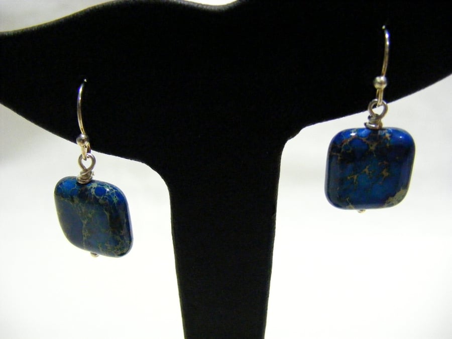 Blue Impression Jasper Earrings