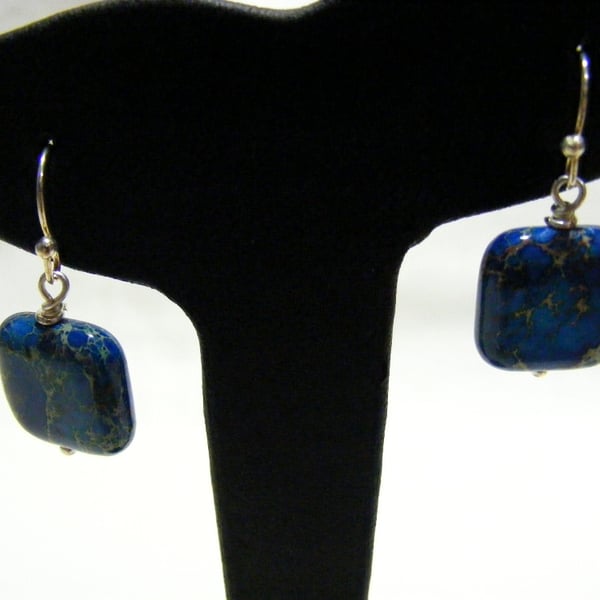 Blue Impression Jasper Earrings