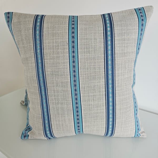 Blue Striped cotton cushion covers 