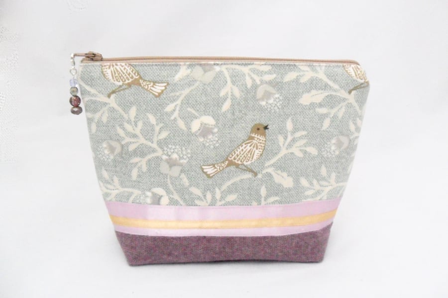 Bird print make up bag