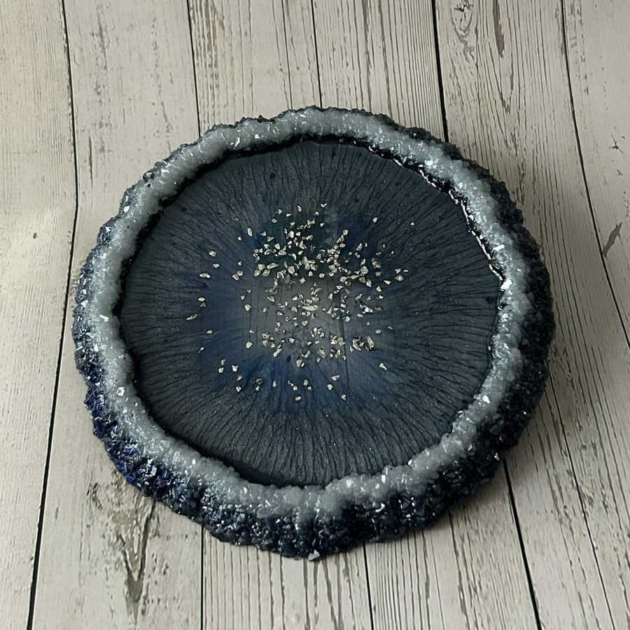 Resin Tray Drusy Edge Catchall, Trinket & Candle Holder - Drusy Dreams