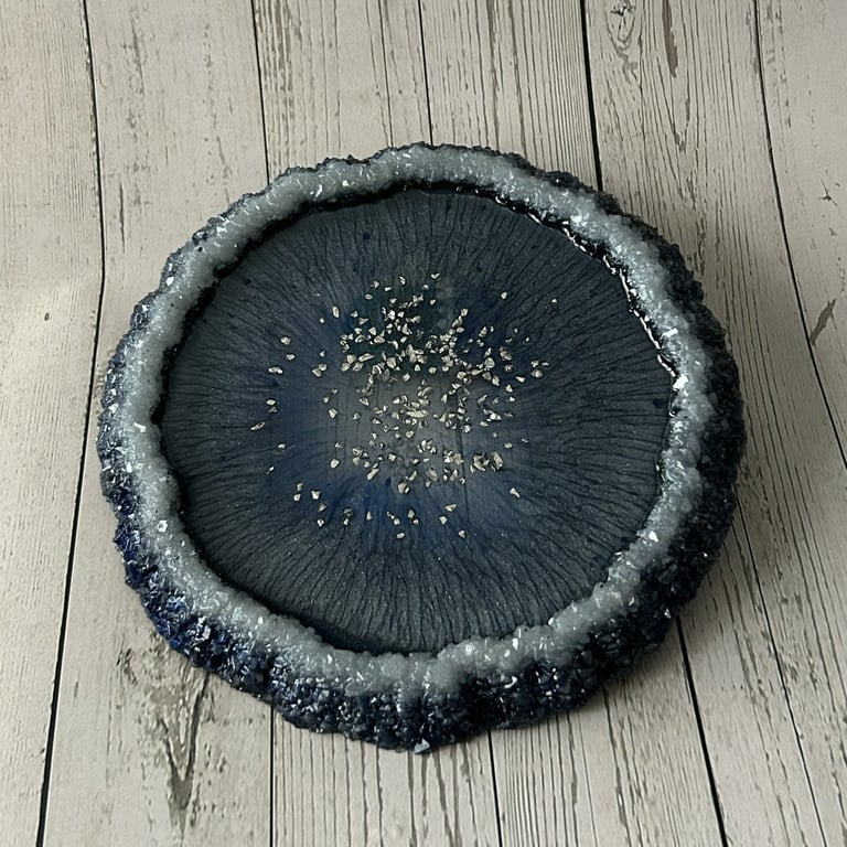 Resin Tray Drusy Edge Catchall, Trinket & Candle Holder - Drusy Dreams