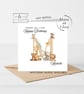 Safari Initial Happy Birthday Card