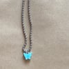 Skylar - Dainty sky blue butterfly necklace 