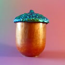 Enchanted Acorn Trinket Pot – Handcrafted Resin & Wood Effect Storage Jar