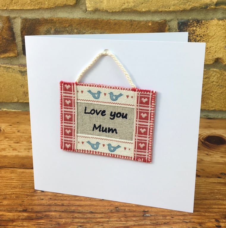Mum birthday card and gift, Love you Mum mini keepsake hanging, Mother’s Day