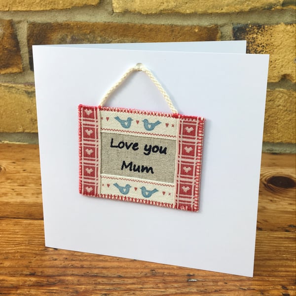 Mum birthday card and gift, Love you Mum mini keepsake hanging, Mother’s Day