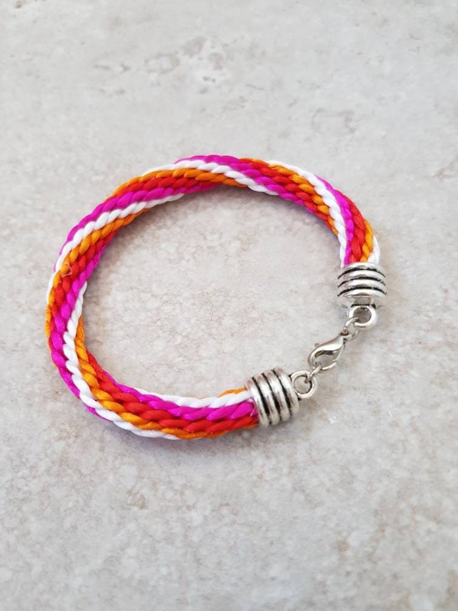 Lesbian Bracelet, Lesbian pride flag, LGBT Jewellery