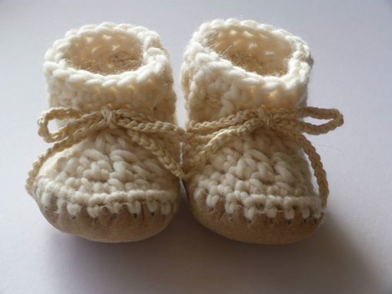 Custom baby boots - off white - sizes 1-3 - Christening