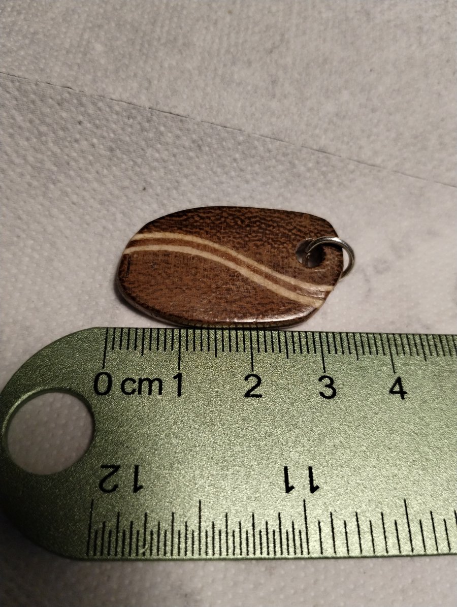 timber pendant with a coloured stripe
