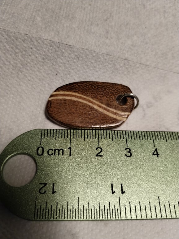timber pendant with a coloured stripe