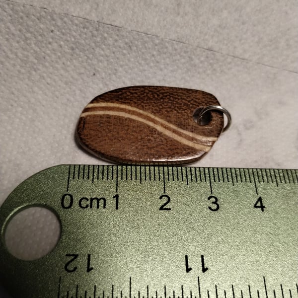 timber pendant with a coloured stripe