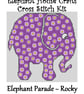 Elephant Parade Cross Stitch Kit Rocky Size Approx 7" x 7"  14 Count Aida