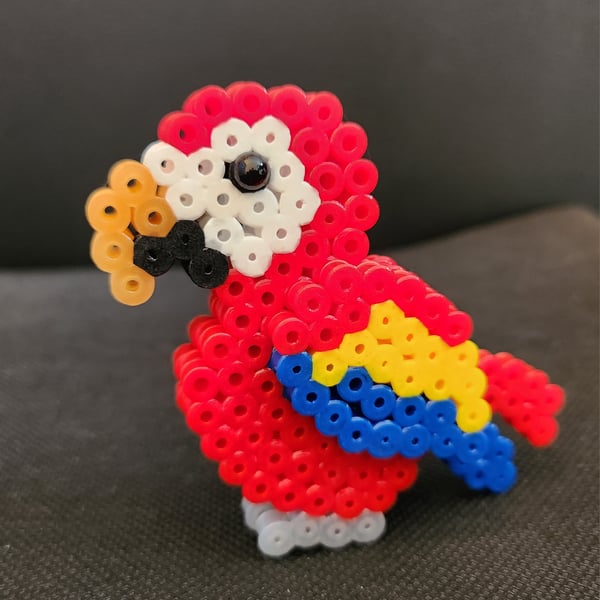 3d hama bead parrot ornament