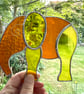 Stained Glass Elephant Suncatchers - Handmade Hanging Decoration - Orange   - Image 1