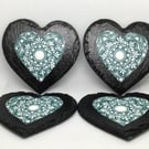 Heart shaped slate coasters