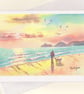Tranquil Dog Walk Mumbles, South Wales Size A5 Blank inside 