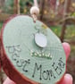 Sea Glass Mum Gift, Handmade Bird & Daisy Hanging Decoration, Mother's Day Gift - Image 8