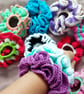 Handmade red cream and green crochet Scrunchie  - Image 2