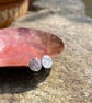 hammered small circle stud earrings - Image 2