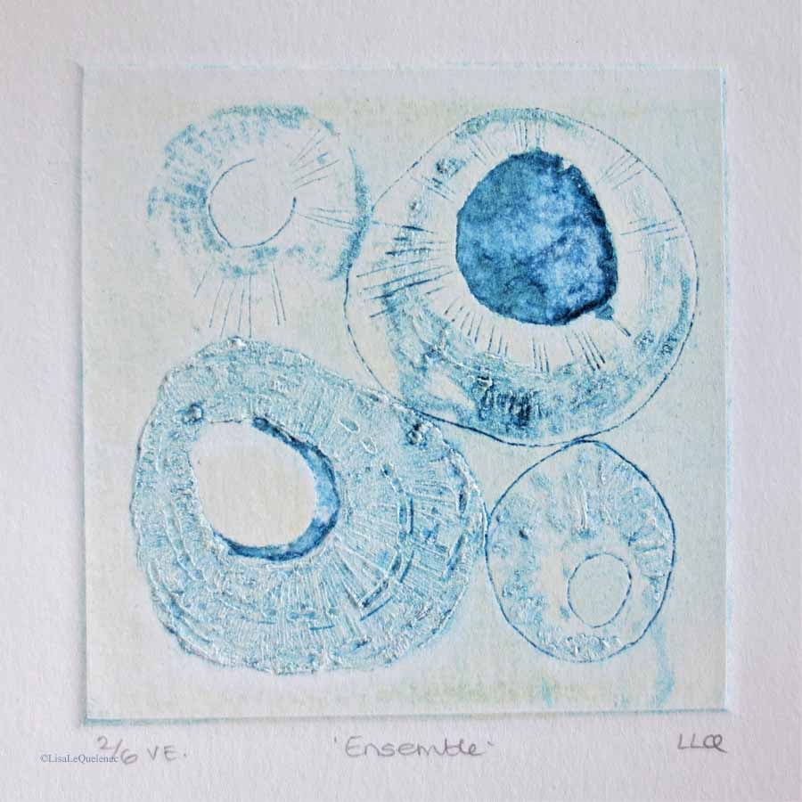 collagraph limpet shell ensemble no.2 of a varied edition of 6 prints