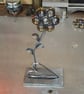 Handcrafted Steel Nut Flower with heart Sculpture - Industrial Metal Art Decor - Image 5