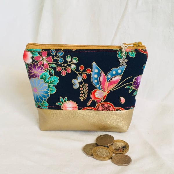 Zipped Coin Purse, Pretty Zip Purse, Small Coin Purse, Zipped Pouch, Gift Ideas.