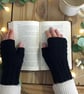 Handmade Chunky Crochet Fingerless Gloves, Double-Strand Texting Mittens, Vegan  - Image 4