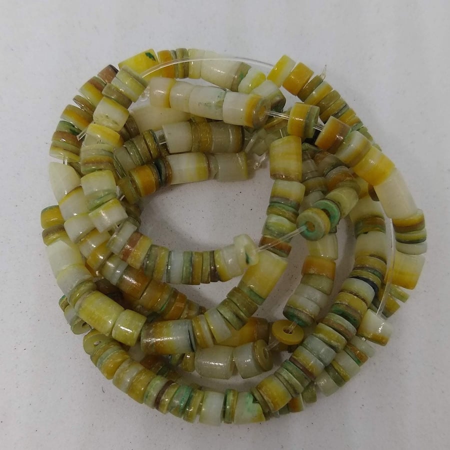 Natural Shell Heishi Beads 24" ready strung Choice of Colours