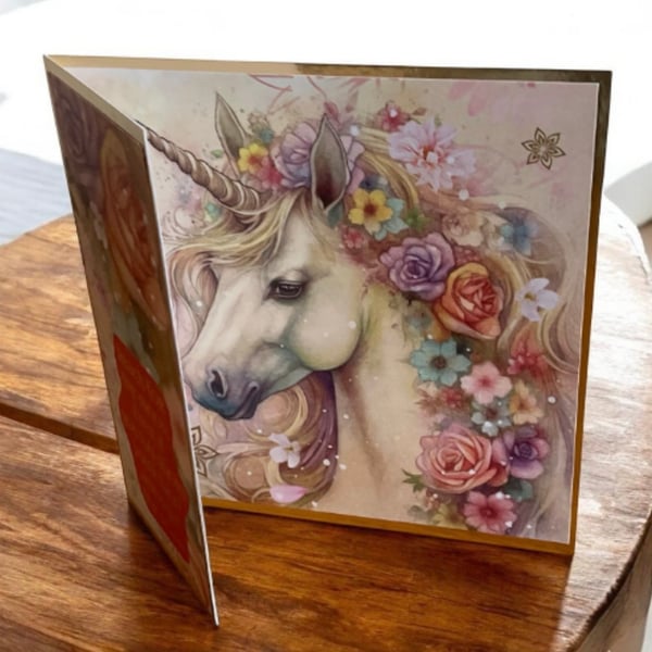 Reach for the Moon Unicorn Greeting Card