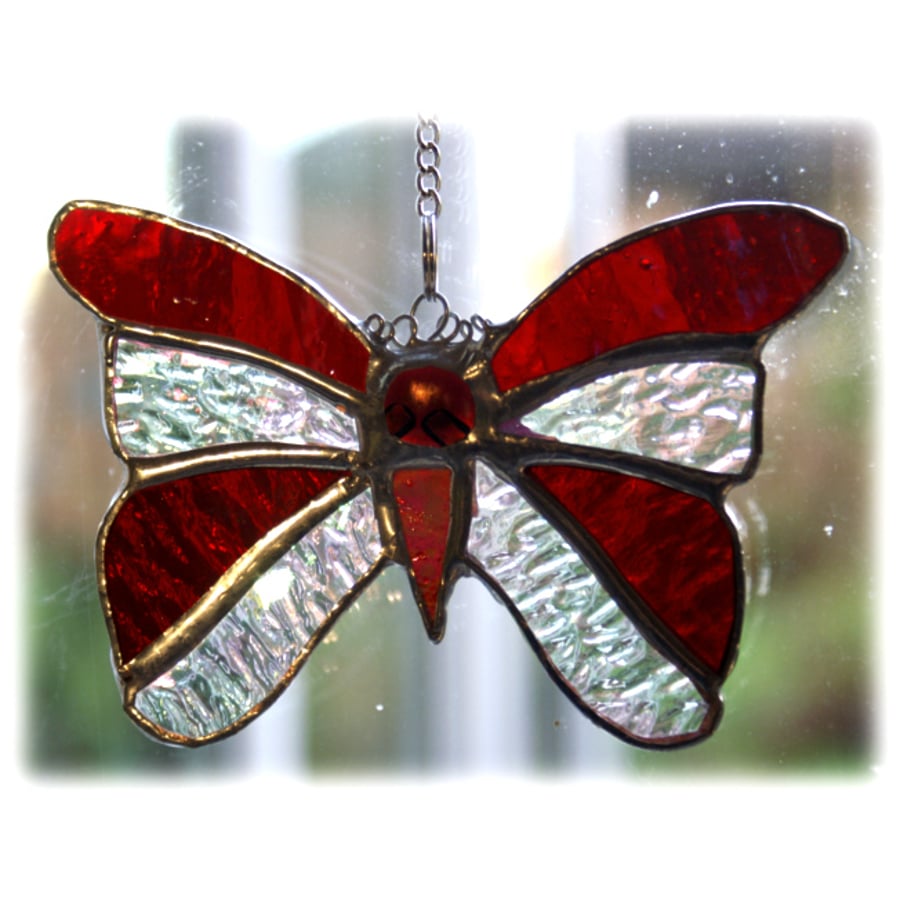 Birthstone Butterfly Suncatcher Stained Glass Garnet January