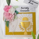 Personalized First Holy Communion card, handmade. First Holy Communion, handmade