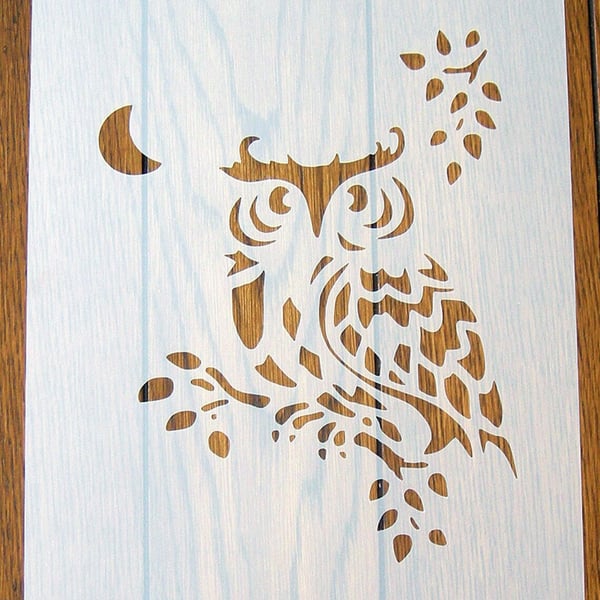 Owl Stencil Mask Reusable PP Sheet for Arts & Crafts