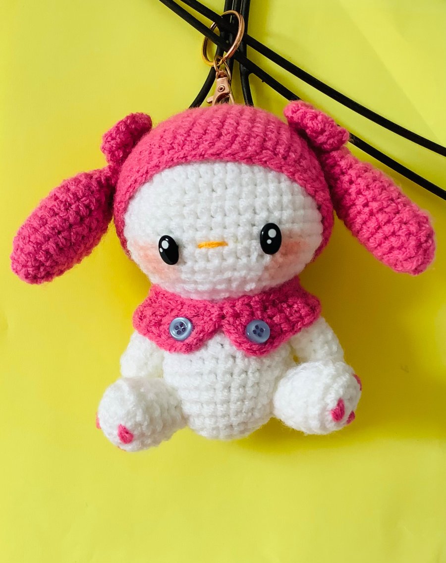 Handmade crochet amigurumi with keyring