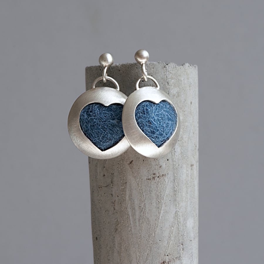 Blue Heart Stud Earring