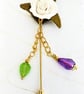  Polymer Clay Handcrafted Ivory Rose Stick Pin  3 - Image 3